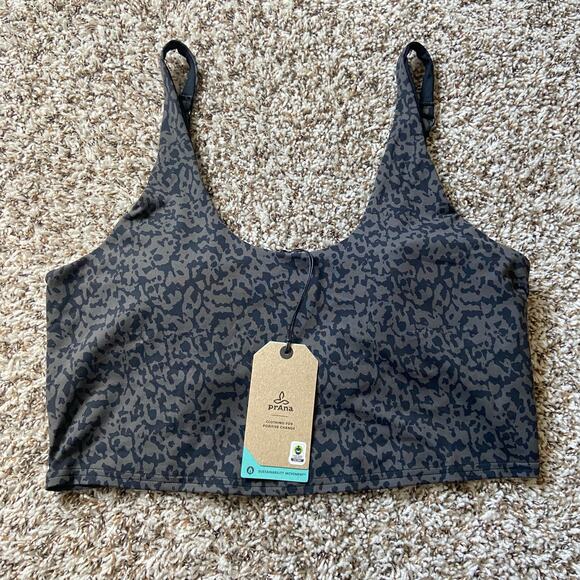Prana Chakara Crop Top Women's XL Dark Iron Wild Adjustable Straps Racerback - Picture 4 of 9